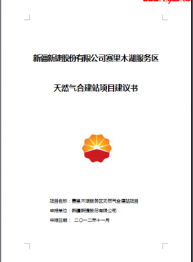 天然氣合建站項目建議書_疆新捷股份有限公司賽里木湖服務區